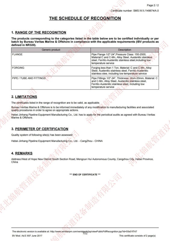 Hebei Jinhang Pipeline Equipment Manufacturing Co., Ltd. – Certifications, Quality System and Export Experience 